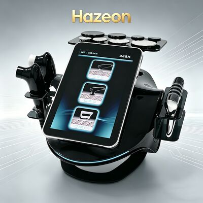 Hazeon 448 kHz Tecar Therapy RET CET Appareil de raffermissement du corps Appareil de physiothérapie portable pour soins en profondeur, instrument de mise en forme du corps, dispositif d'élimination des graisses avec 2 sondes de fièvre/1 compteur de fascia