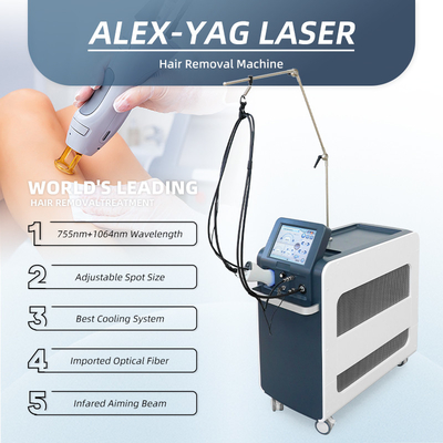 Verticale 755nm Alex Laser fibre optique épilation longue impulsion Nd Yag épilation au laser 1064nm