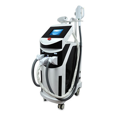 Machine de beauté laser multifonctionnelle 3 en 1, lumière E, trois poignées verticales, épilation laser, épilation laser indolore et sûre, machine RF d'épilation au laser et de tatouage