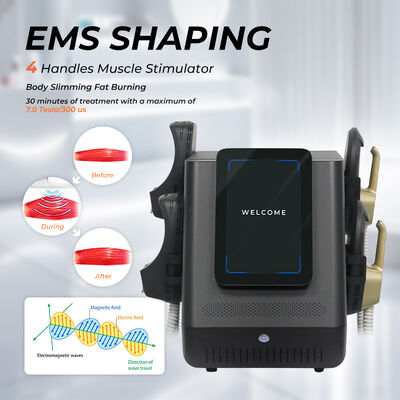 Machine EMSlim Neo RF avec puissance de sortie de 3 000 W, 4 pièces à main pour la sculpture musculaire et l'amincissement du corps grâce à la technologie Emsculpting