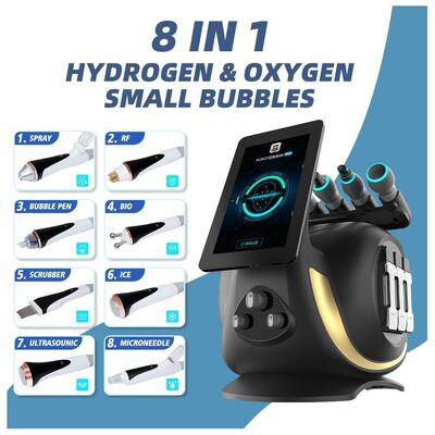 Machine hydrafaciale multifonctionnelle à petites bulles d'hydrogène et d'oxygène 8 en 1, équipement de Salon de soins de la peau du visage