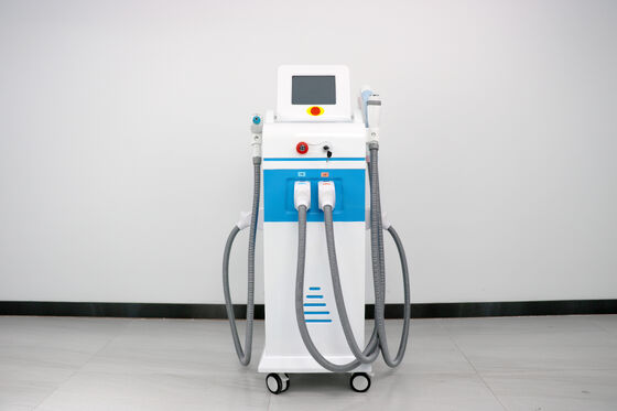 4 en 1 machine de beauté laser multifonctionnelle Magnéto-optique lumière verticale à quatre poignées Dépilation laser indolore Dépilation laser sécurisée Dépilation laser de tatouage