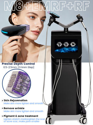 M8 RF Microneedling Beauty Machine avec 4 pièces à main pour une pénétration d'énergie profonde et un resserrement de la peau